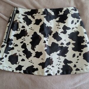 Anthropologie Resume $200 Cow Faux Leather Print Women's Skirt